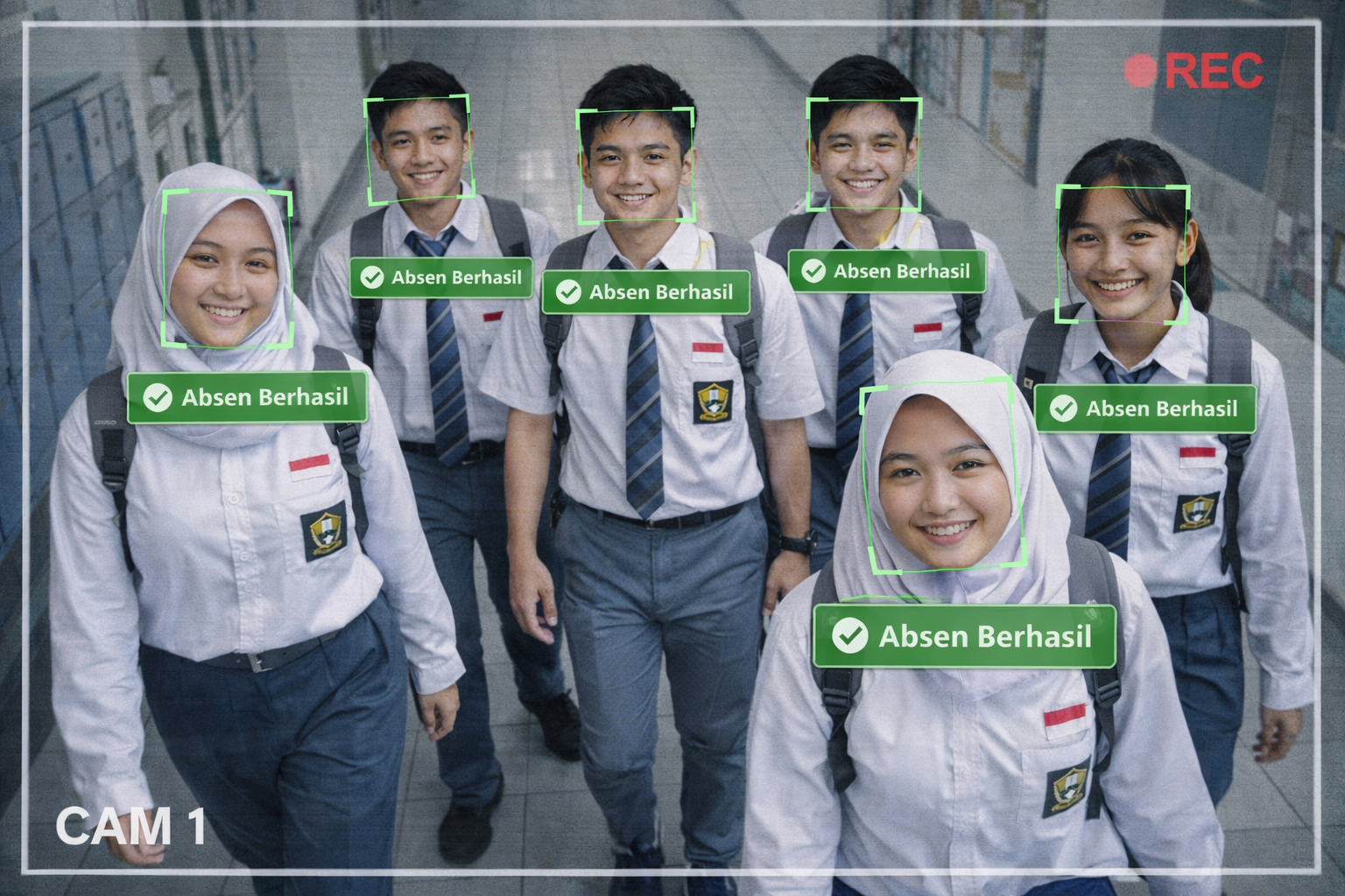 Pindaian Wajah Siswa AI SMKS Dewantara 1